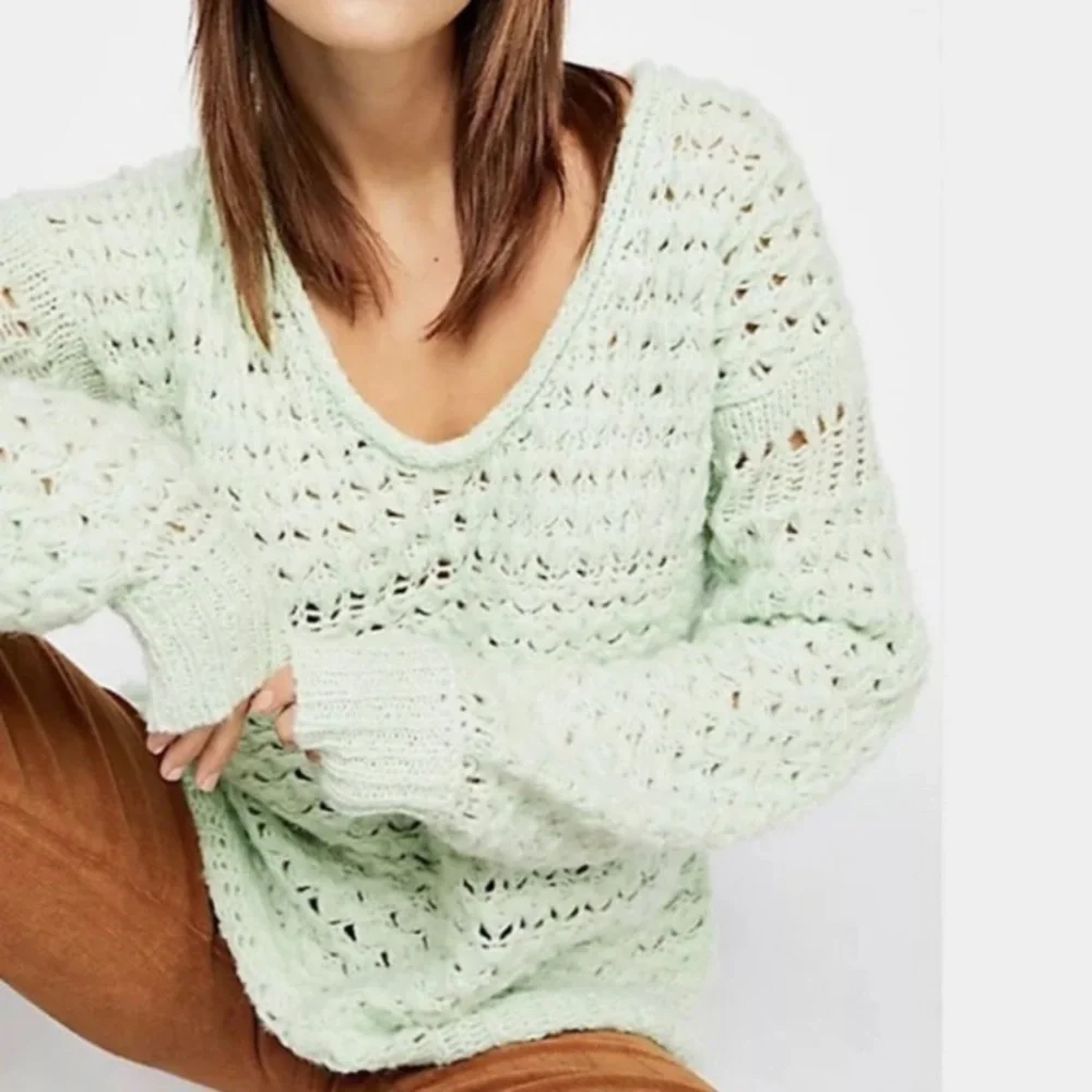 Free People Crashing Waves Sweater in mint - Picture 3 of 6